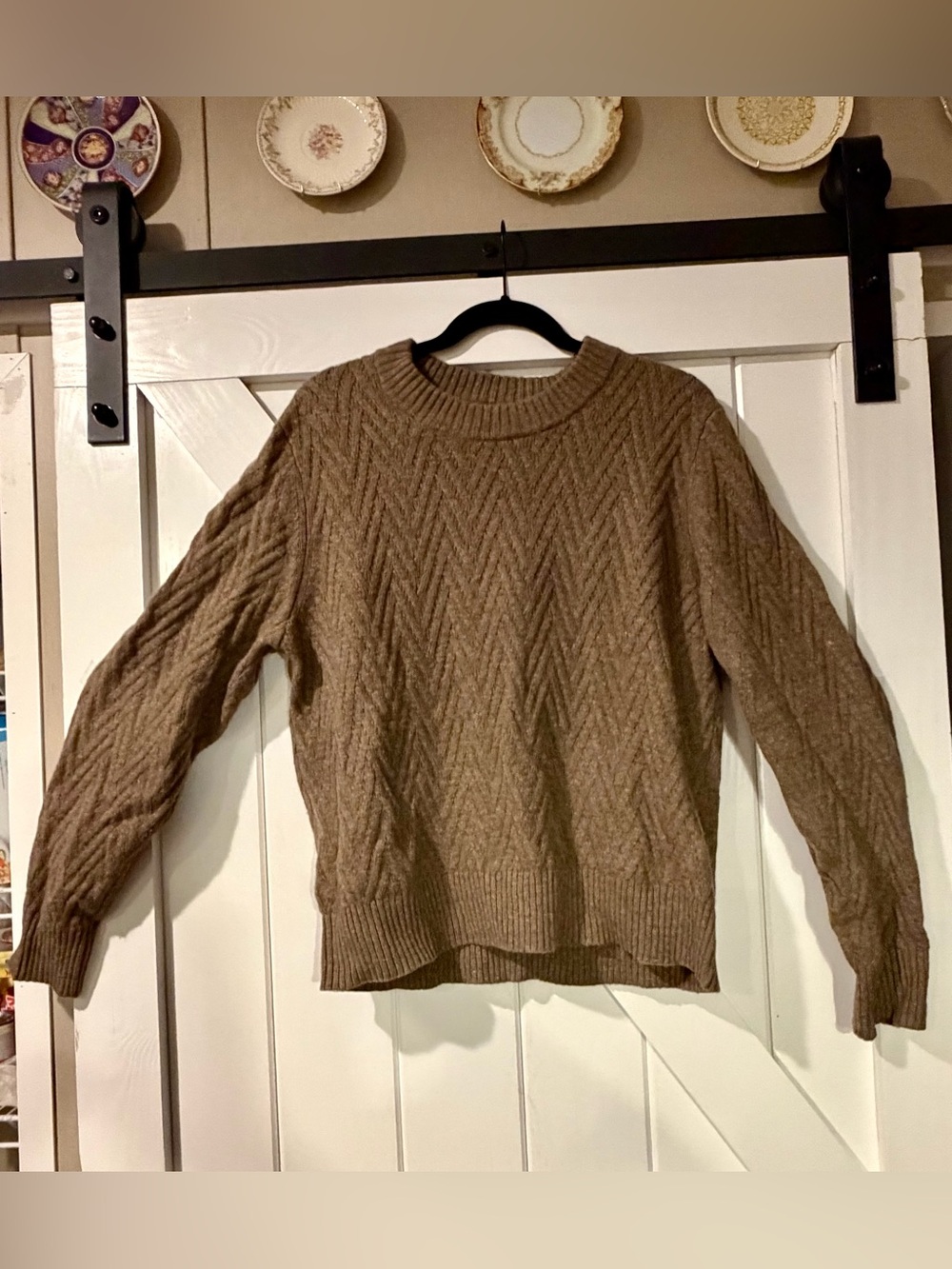 Patagonia Men's Crewneck Cable Knit Sweater - Brown